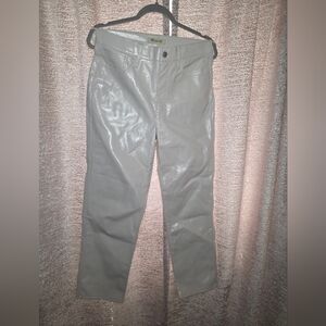 Madewell Cream Faux Leather Pants
